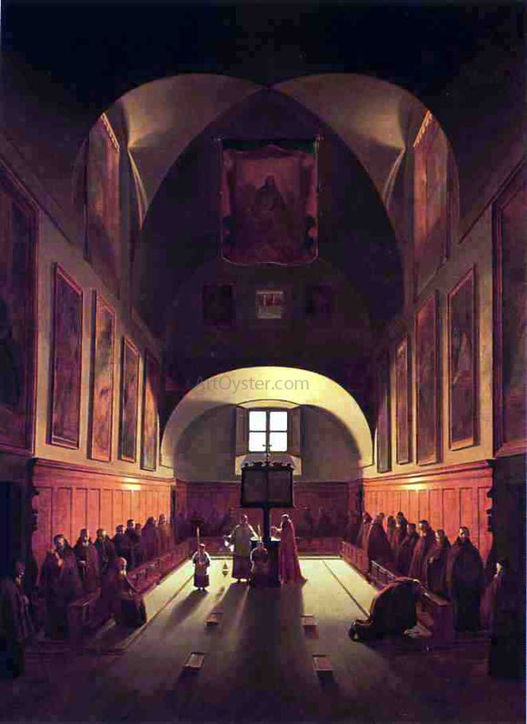  Thomas Sully The Interior of the Capuchin Chapel In the Piazza Barberini (after Francois Marius Granet) - Canvas Art Print