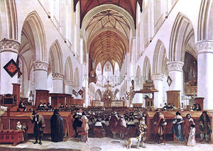  Gerrit Adriaensz Berckheyde The Interior of the Grote Kerk (St Bavo) at Haarlem - Canvas Art Print