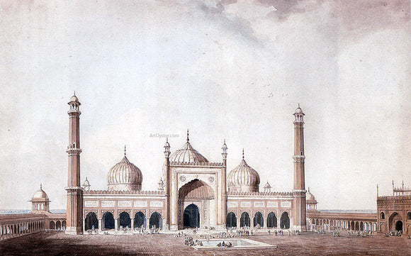  William R A The Jama Masjid, Delhi - Canvas Art Print