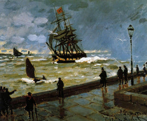  Claude Oscar Monet The Jetty of Le Havre in Rough Weather - Canvas Art Print