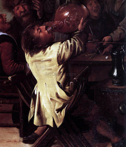  Jan Miense Molenaer The King Drinks (detail) - Canvas Art Print