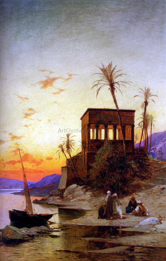  Hermann Solomon Corrodi The Kiosk of Trajan, Philae on the Nile - Canvas Art Print