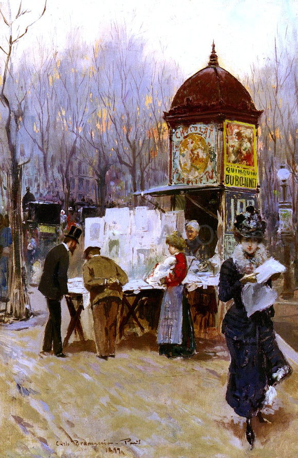 Carlo Brancaccio The Kiosk, Paris - Canvas Art Print