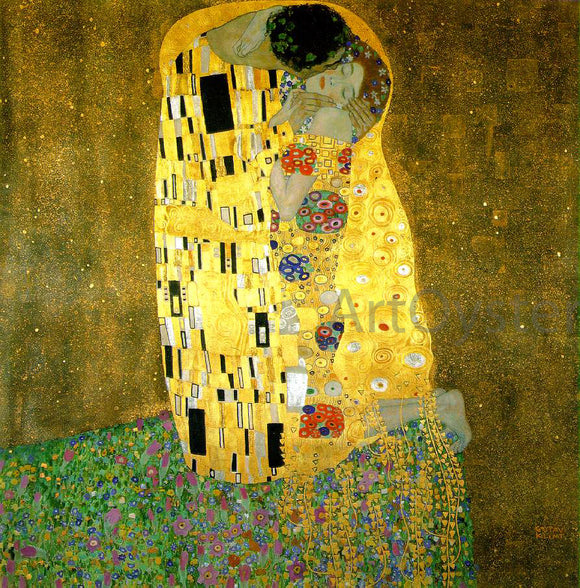  Gustav Klimt A Kiss - Canvas Art Print