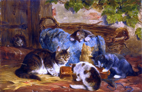  Julius Adam The Kittens' Supper - Canvas Art Print