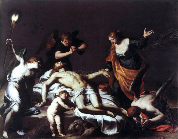  Alessandro Turchi The Lamentation over the Dead Christ - Canvas Art Print