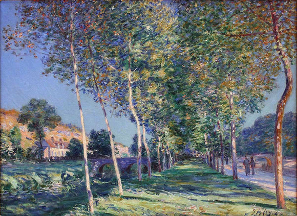  Alfred Sisley The Lane of Poplars at Moret sur Loing - Canvas Art Print