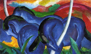  Franz Marc The Large Blue Horses - Canvas Art Print