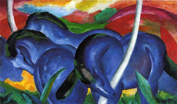  Franz Marc The Large Blue Horses - Canvas Art Print