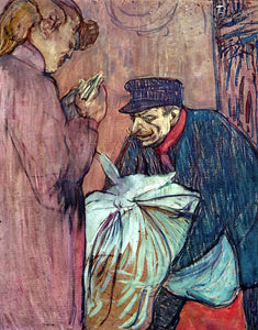  Henri De Toulouse-Lautrec The Laundryman Calling at the Brothal - Canvas Art Print