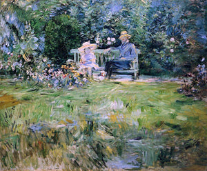  Berthe Morisot A Lesson in the Garden - Canvas Art Print