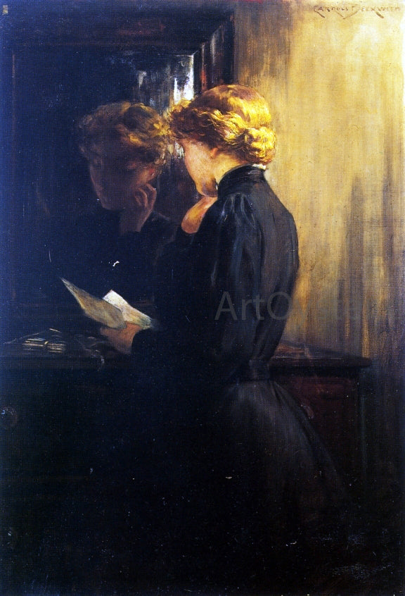  James Carroll Beckwith The Letter - Canvas Art Print