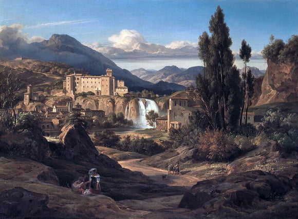  Ernst Fries The Liris Waterfalls near Isola di Sora - Canvas Art Print