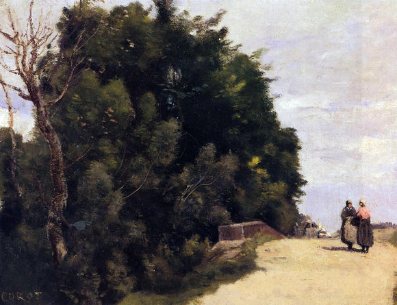  Jean-Baptiste-Camille Corot The Little Bridge at Mantes - Canvas Art Print