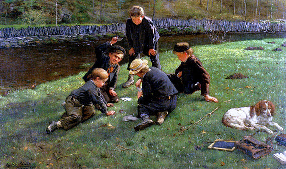  Eugene Siberdt The Little Gamblers - Canvas Art Print