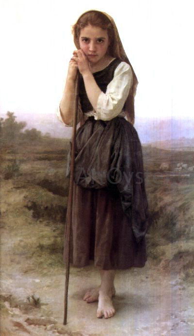  William Adolphe Bouguereau A Little Shepherdess - Canvas Art Print