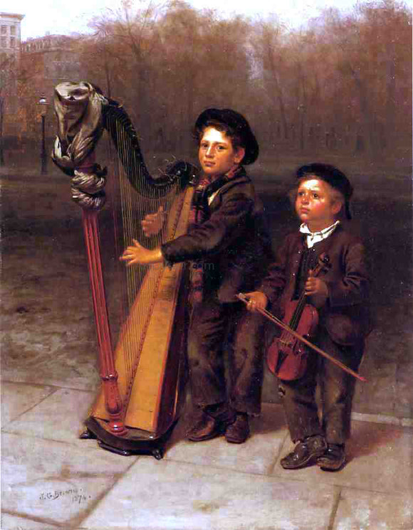  John George Brown The Little Strollers - Canvas Art Print