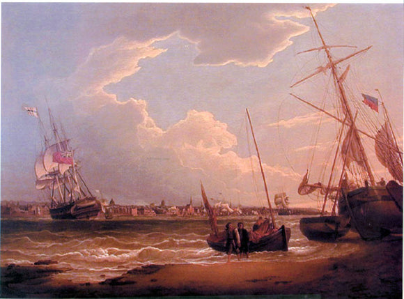  Robert Salmon The Liverpool in the Mersey (also known as Beating Up the Mersey) - Canvas Art Print