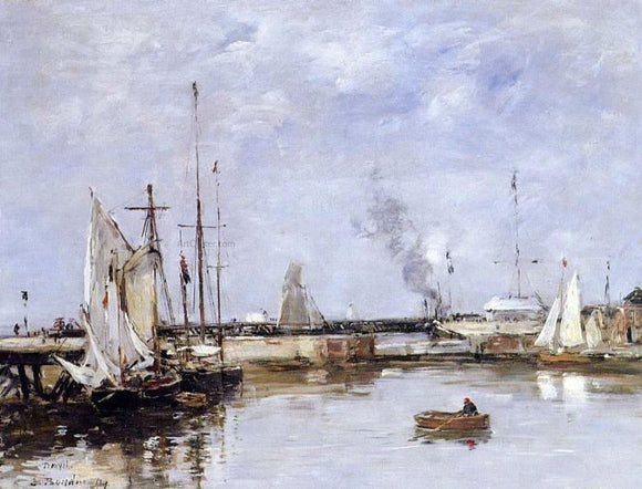  Eugene-Louis Boudin The Lock at Trouville - Canvas Art Print