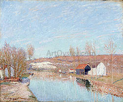  Alfred Sisley The Loing and the Slopes of Saint-Nicaise, February - Canvas Art Print