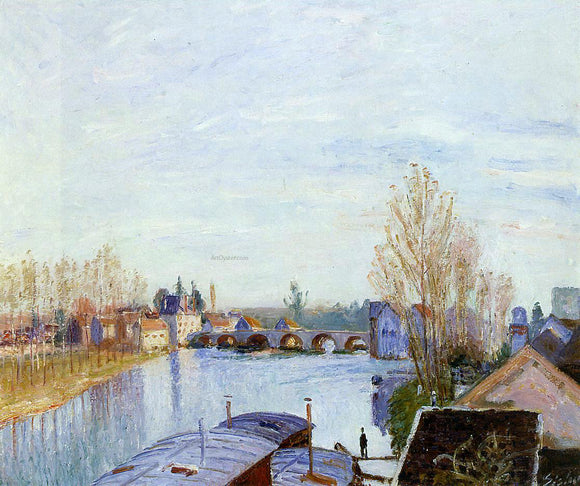  Alfred Sisley The Loing at Moret, the Laundry Boat - Canvas Art Print