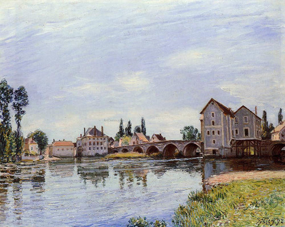  Alfred Sisley The Loing Flowing under the Moret Bridge - Canvas Art Print