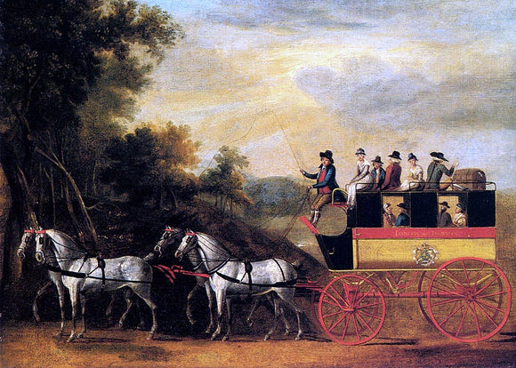  John Cordrey The London and Taunton Omnibus on the Open Road - Canvas Art Print