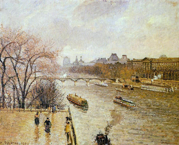  Camille Pissarro The Louvre: Afternoon, Rainy Weather - Canvas Art Print