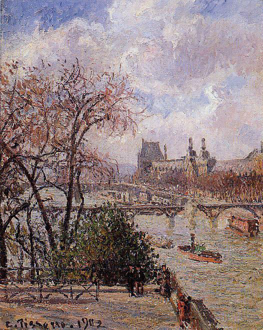  Camille Pissarro The Louvre, Gray Weather, Afternoon - Canvas Art Print