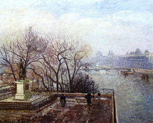  Camille Pissarro The Louvre, Morning, Mist - Canvas Art Print
