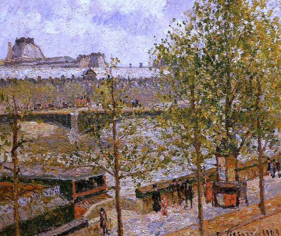  Camille Pissarro The Louvre, Morning, Sun, Quai Malaquais - Canvas Art Print