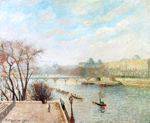  Camille Pissarro The Louvre, Winter Sunlight, Morning, 2nd Version - Canvas Art Print