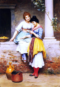  Eugene De Blaas The Love Letter - Canvas Art Print