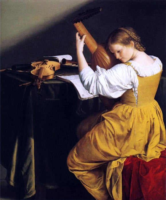  Orazio Gentileschi The Lute Player - Canvas Art Print