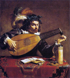  Theodoor Rombouts The Lute Player - Canvas Art Print