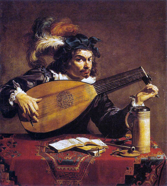  Theodoor Rombouts The Lute Player - Canvas Art Print