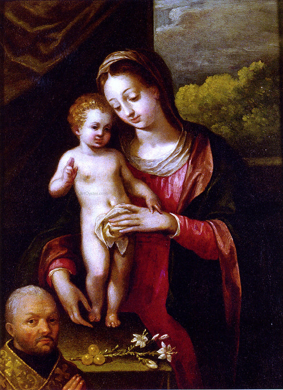  Lavinia Fontana The Madonna and Child with a Donor - Canvas Art Print