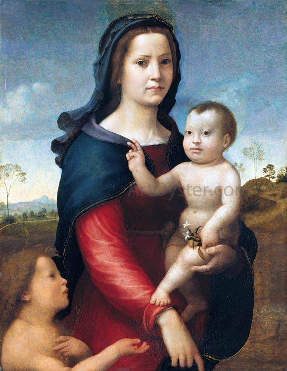  Giuliano Bugiardini The Madonna and Child with the Infant St John the Baptist - Canvas Art Print
