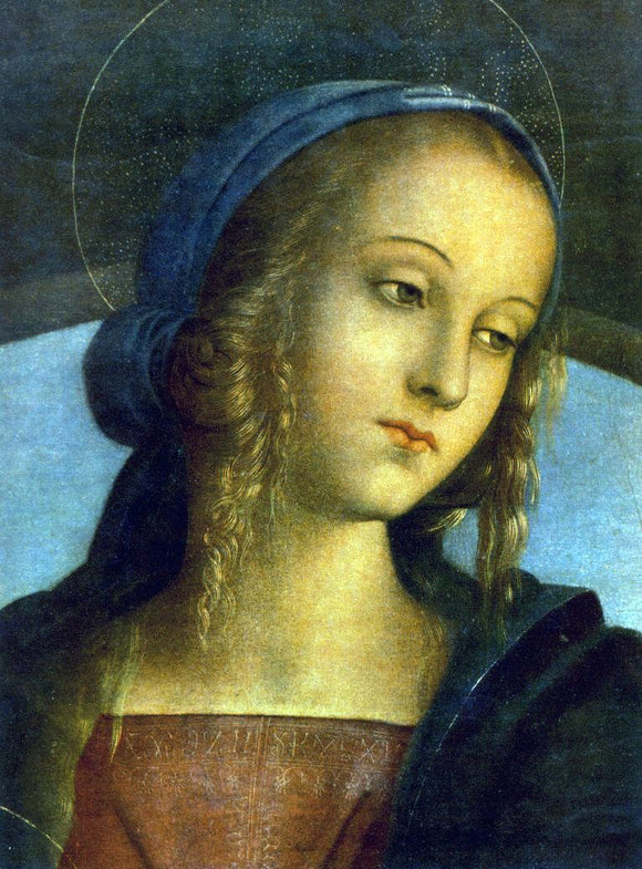  Pietro Perugino The Madonna between St. John the Baptist and St. Sebastian [detail] - Canvas Art Print