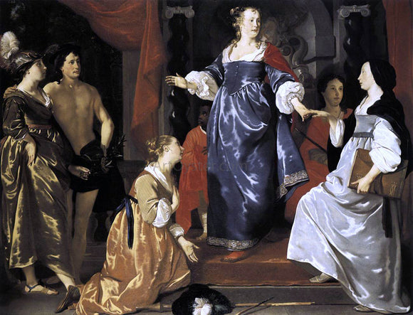  Abraham Van den Tempel The Maid of Leiden Welcomes 'Nering' - Canvas Art Print