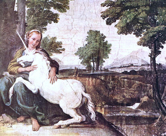  Domenichino The Maiden and the Unicorn - Canvas Art Print