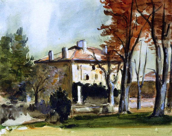  Paul Cezanne The Manor House at Jas de Bouffan - Canvas Art Print