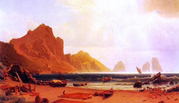  Albert Bierstadt The Marina Piccdola, Capri - Canvas Art Print