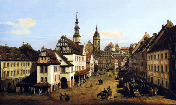  Bernardo Bellotto The Marketplace at Pirna - Canvas Art Print