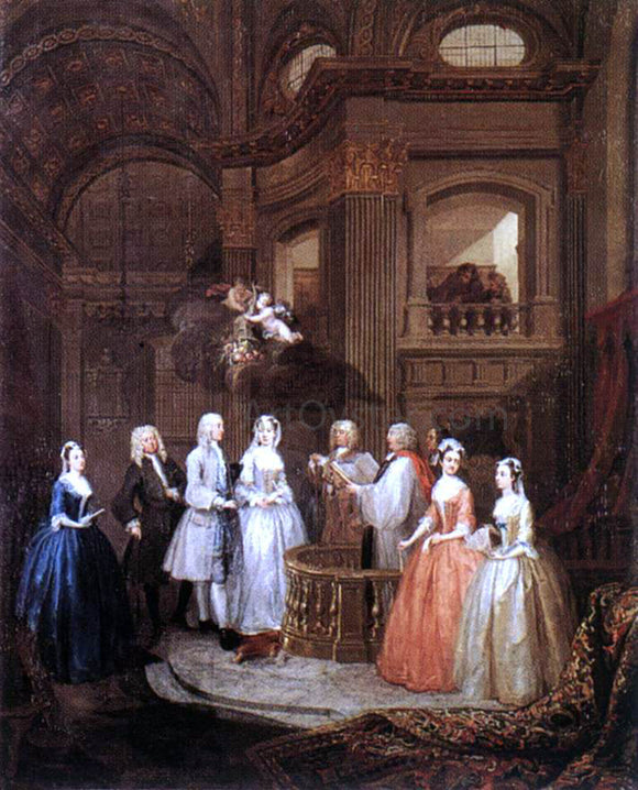  William Hogarth The Marriage of Stephen Beckingham and Mary Cox - Canvas Art Print