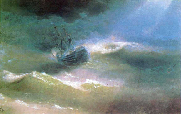 Ivan Constantinovich Aivazovsky The Mary Caught in a Storm - Canvas Art Print