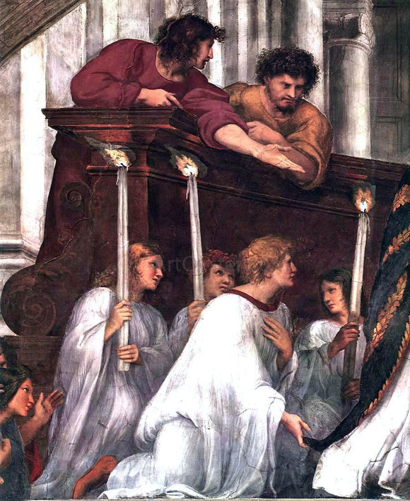  Raphael The Mass at Bolsena (detail 1) (Stanza di Eliodoro) - Canvas Art Print