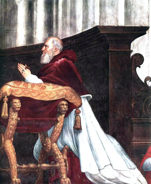  Raphael The Mass at Bolsena (detail 3) (Stanza di Eliodoro) - Canvas Art Print
