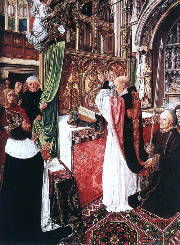  Master Saint Gilles The Mass of St Gilles - Canvas Art Print