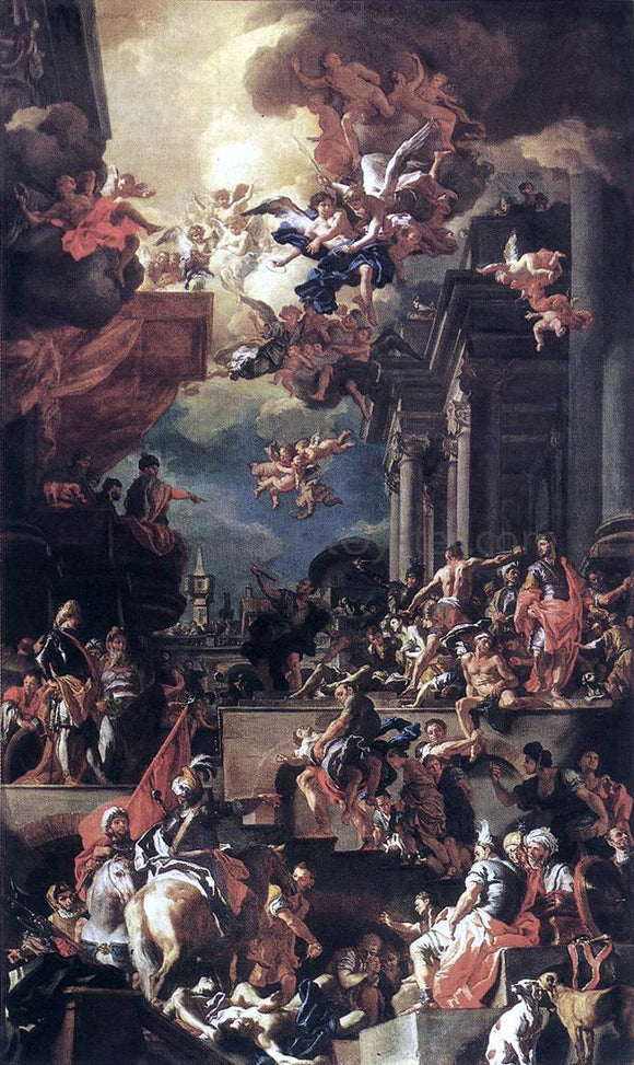  Francesco Solimena The Massacre of the Giustiniani at Chios - Canvas Art Print